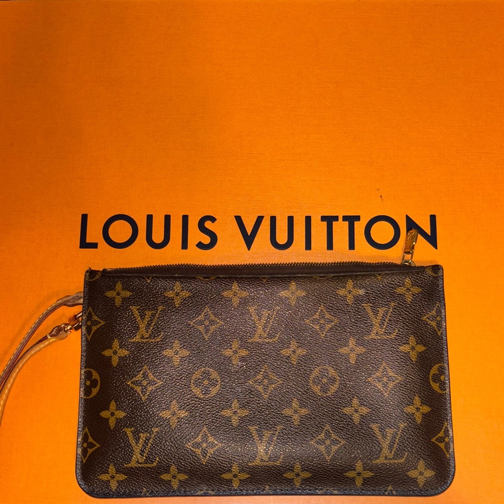 Louis Vuitton Brown and Yellow Monogram Pouch